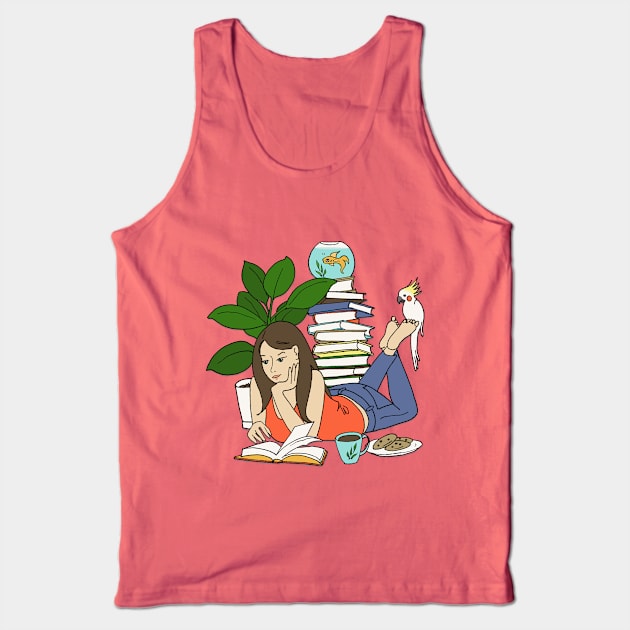 Happy Staying Home Tank Top by EmilyBickell